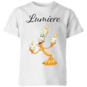 Image of Disney Beauty And The Beast Lumiere Kids T-Shirt - White - 3-4 Years