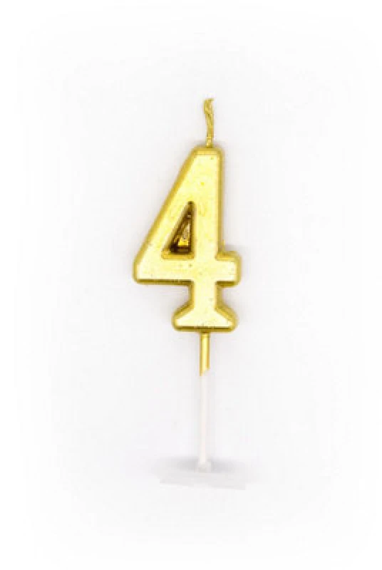 Image of Shatchi Gold 4 Number Candle Birthday Anniversary Party Cake Decorations Topper Gold unisex