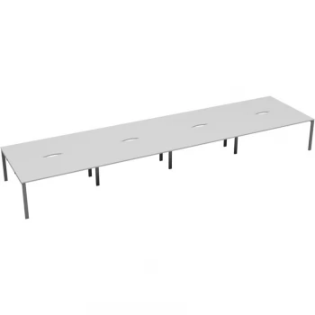 Image of 10 Person Double Bench Desk 1200X800MM Each - Silver/White
