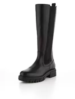 Image of Hugo Axel Leather Long Boot Black