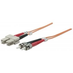 Image of Intellinet Fibre Optic Patch Cable Duplex Multimode ST/SC 50/125 m OM2 20m LSZH Orange Fiber Lifetime Warranty