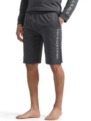 Image of Polo Ralph Lauren Polo Ralph Lauren Vertical Logo Lounge Shorts, Charcoal Heather, Size S, Men