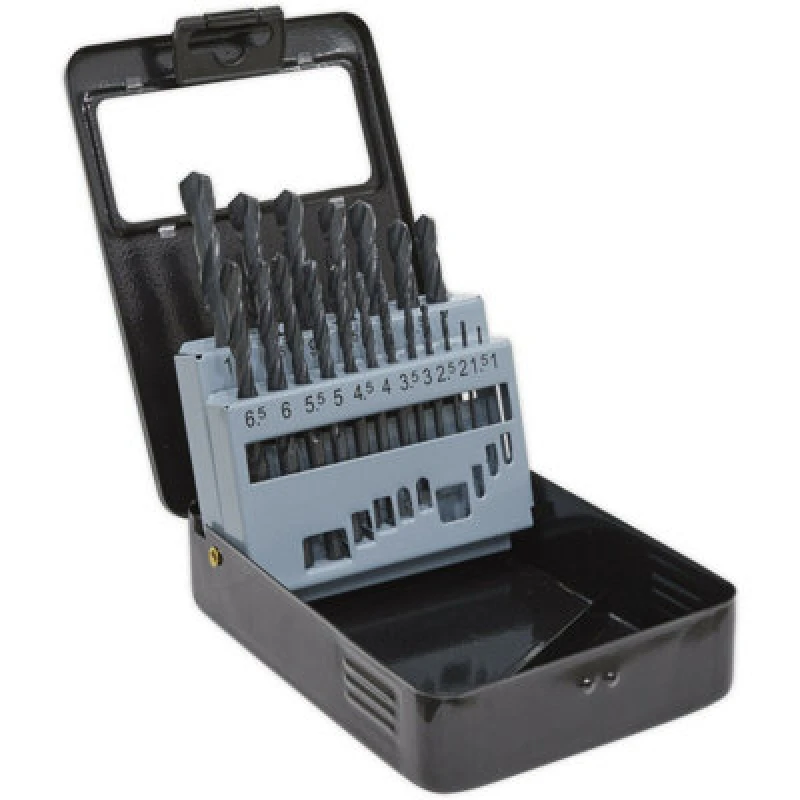 Image of Loops 19 Piece Roll Forged HSS Drill Bit - 1mm to 10mm - 118 Degree Point Tip - Case Multi