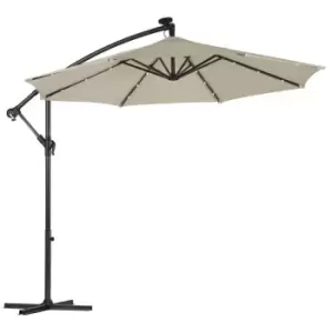 Image of Garden Gear Solar LED Parasol with Cover - Cream