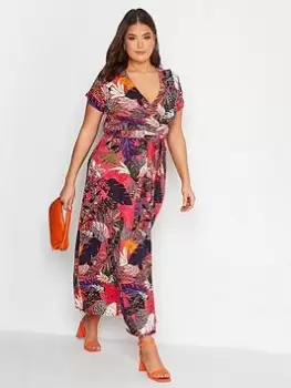 Image of Yours Yours Wrap Front Dress, Pink, Size 22-24, Women