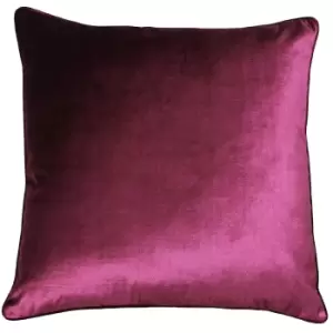 Image of Luxe Velvet Piped Cushion Cranberry