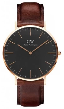 Image of Daniel Wellington Unisex Classic St Mawes 36mm Black Watch