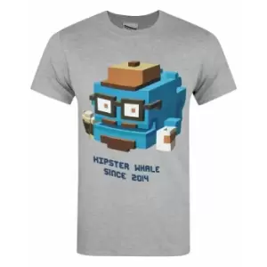 Image of Crossy Road Official Mens Hipster Whale T-Shirt (S) (Grey)