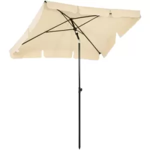 Image of Outsunny - Aluminium Sun Umbrella Parasol Patio Rectangular 2M x 1.3M Beige - Beige