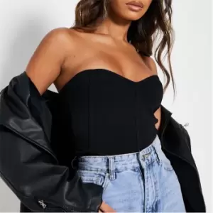 Image of I Saw It First Bandeau Corset Top - Black