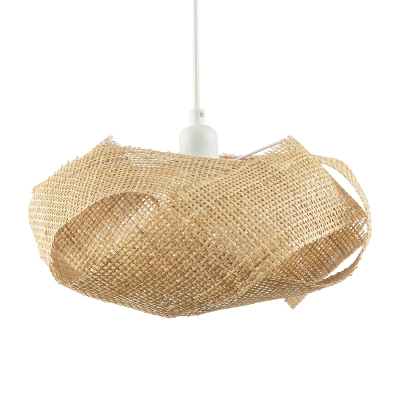 Image of Happy Homewares Modern Designer Natural Brown Woven Rattan Pendant Lighting Shade Brown Unisex