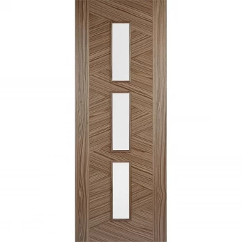 Image of Zeus Internal Glazed Prefinished Walnut 3 Lite Door - 762 x 1981mm