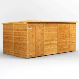 Image of Power 14' x 8' Pent Windowless Double Door Garden Shed