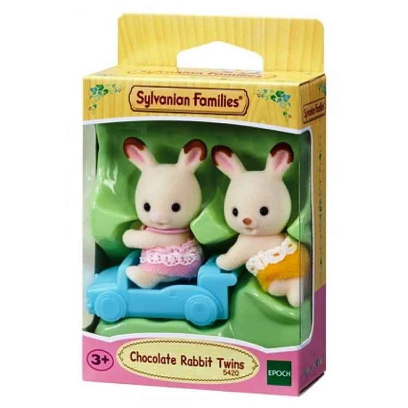 Image of Sylvanian Families Chocolate Rabbit Twins Figures and Accessories