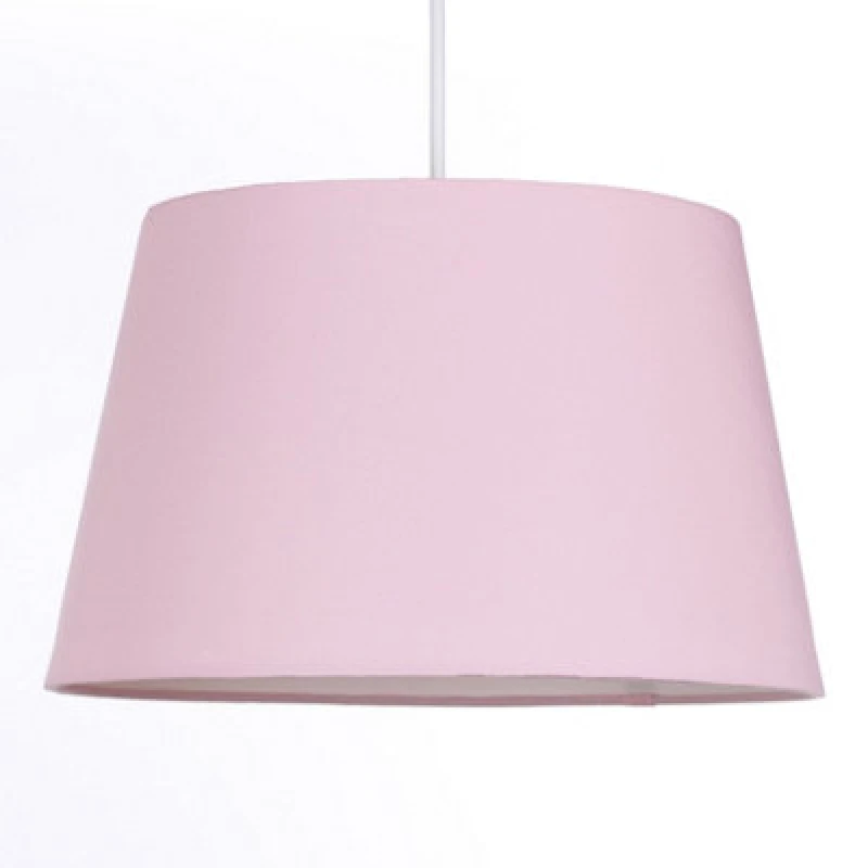 Image of K Living Pale Pink Tapered Drum Shade For Ceiling And Table Lamp 14" Shade