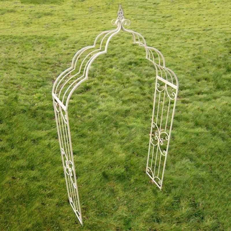 Image of Ascalon Design Vintage Metal Garden Rose Arch - Aged Cream 240Cm High X 38Cm Deep X 118Cm Wide