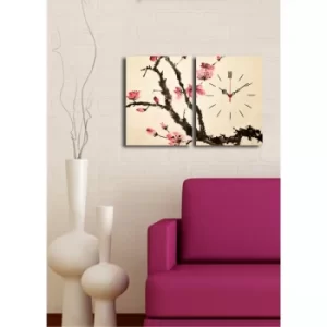 Image of 2P3040CS-126 Multicolor Decorative Canvas Wall Clock (2 Pieces)