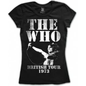 Image of The Who British Tour 1973 Black Ladies TShirt Size: Medium