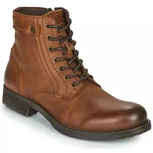 Image of Jack Jones JFW ANGUS LEATHER ACHAT mens Mid Boots in Brown,11.5