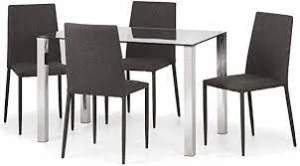 Image of Julian Bowen Enzo Dining Table and 4 Chairs Grey