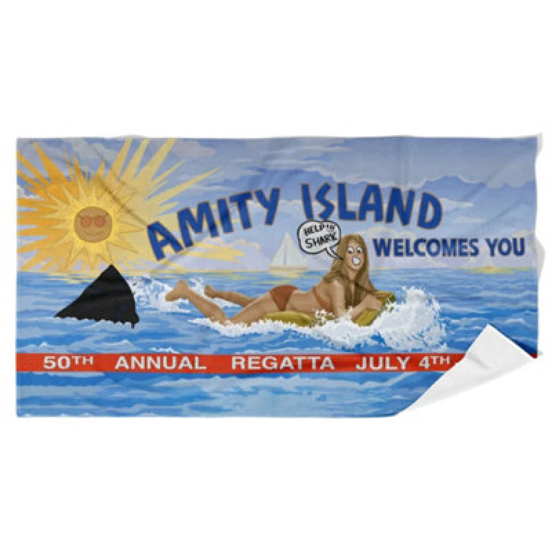 Image of Zavvi Jaws Amity Welcome Sign Beach Towel