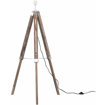 Image of Distressed Tripod Floor Lamp Base - Wood