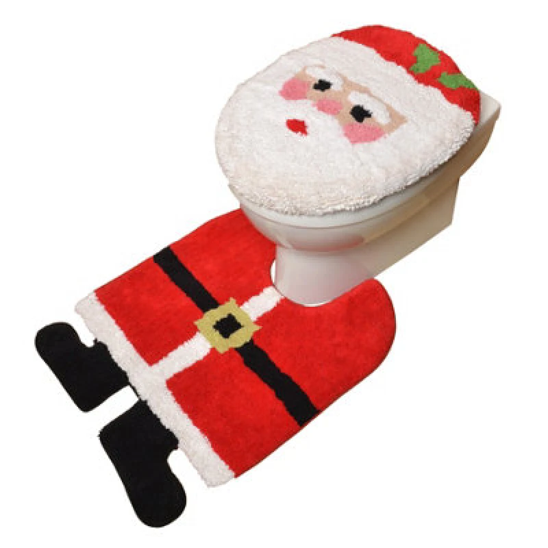 Image of Allure Bath Fashions Santa 2pc Toilet Seat Cover & Pedestal Set Red unisex