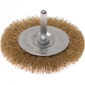 Image of Faithfull Brass Wire Wheel Brush 75mm 6mm Shank