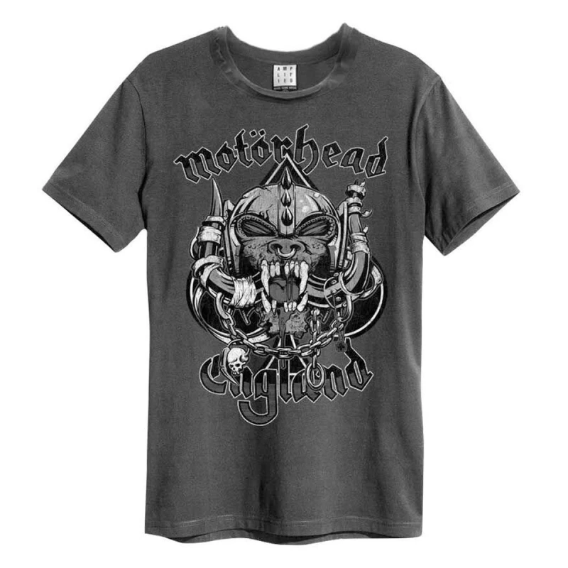 Image of Amplified Amplified Men Snaggletooth Crest Motorhead T-Shirt in Charcoal Size: Small Charcoal S Male 5063470045297
