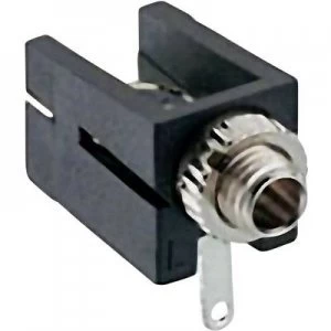 Image of 2.5mm audio jack Socket horizontal mount Number of pins 2 Mono Black Lumberg 1501 09