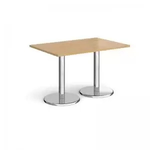Image of Pisa rectangular dining table with round chrome bases 1200mm x 800mm -