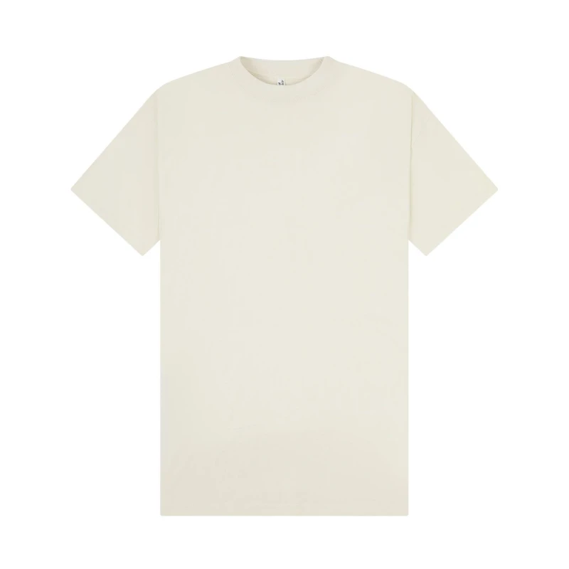 Image of Casual Classics Mens Combed Ringspun Cotton Extended Neckline Oversized T-Shirt in Ecru Size: XS Ecru Male XS