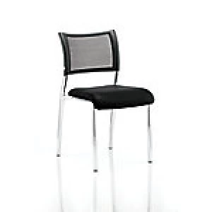Image of Visitor Chair Brunswick Chrome Frame Mesh Back Black Fabric Without Arms