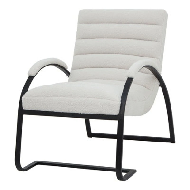 Image of Hill Interiors Boucle Ribbed Arch Accent Chair