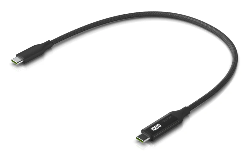 Image of Ubiquiti UACC-Cable-USB-100W-0.3M-BK USB cable USB C Black. Grey