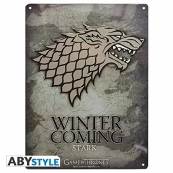 Image of Game of Thrones Stark Metal Plate Plaque