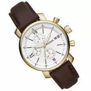 Image of Fossil Mens Rhett Chronograph Leather Watch - Brown
