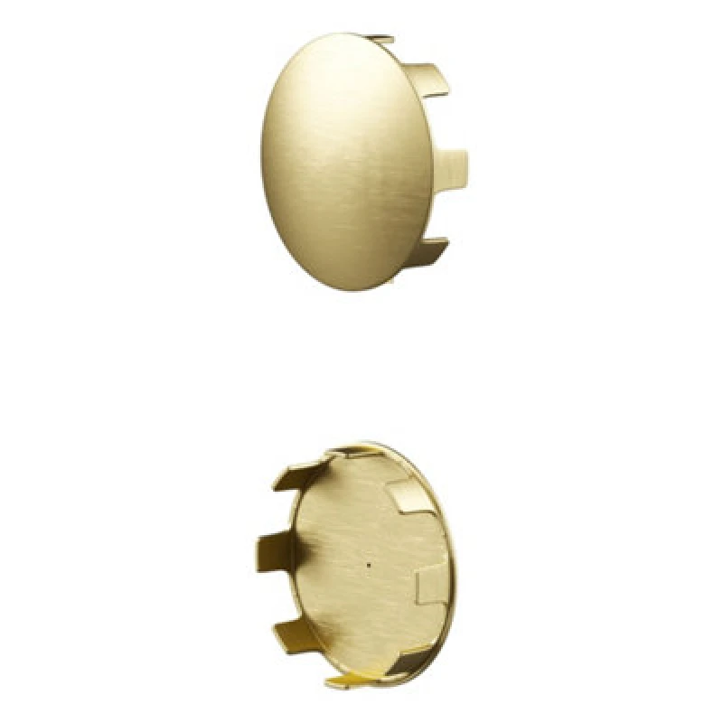 Image of Rothley Satin Brass 2 Pack Staircase Handrail Shallow End Cap (Diam) 40mm