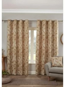 Image of Miami Palm Lined Eyelet Curtains