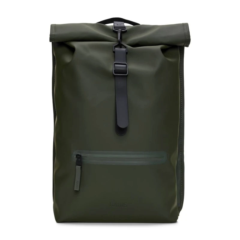 Image of Rains Rucksack - Rolltop Rucksack - Rolltop - 48(h) x32(w) x 11(d) cm - Green - 13320 Green