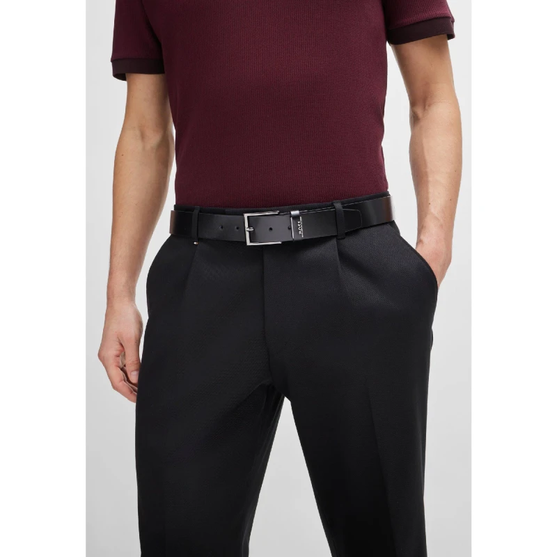 Image of Boss Mens Cole Ant Leather Belt Black male 38R (100cm)