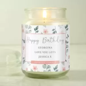 Image of Personalised Floral Lidded Scented Jar Candle
