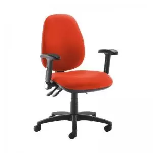 Image of Jota high back operator chair with folding arms - Tortuga Orange