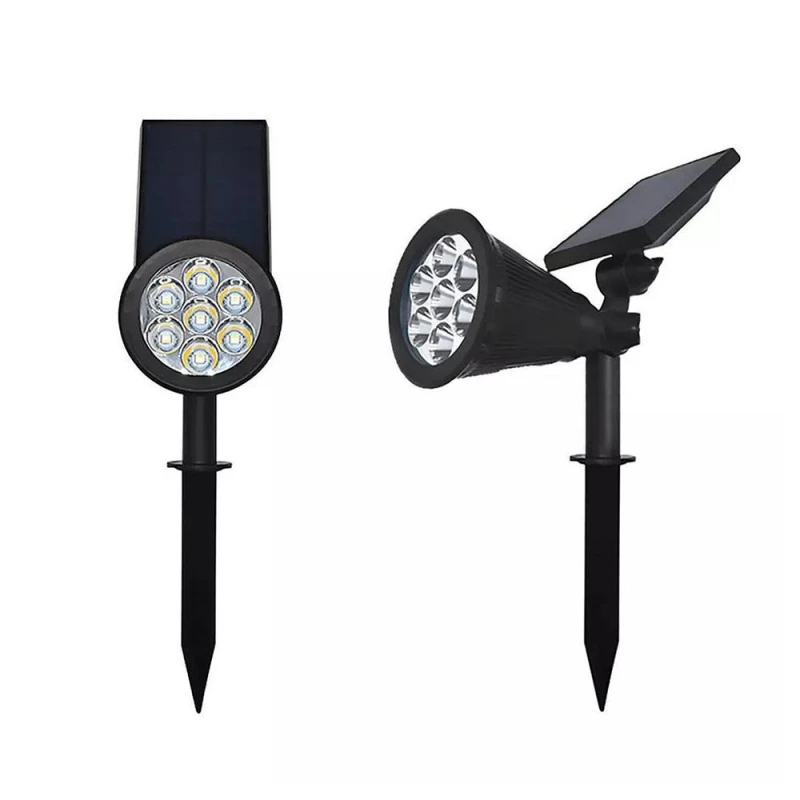 Image of ENER-J Pack of 4 7W Solar Spike Light 1800 mAh battery 55V 15W Solar IP44 in Black Unisex