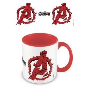 Image of Avengers Endgame - Shattered Logo (Red Coloured Inner) Mug