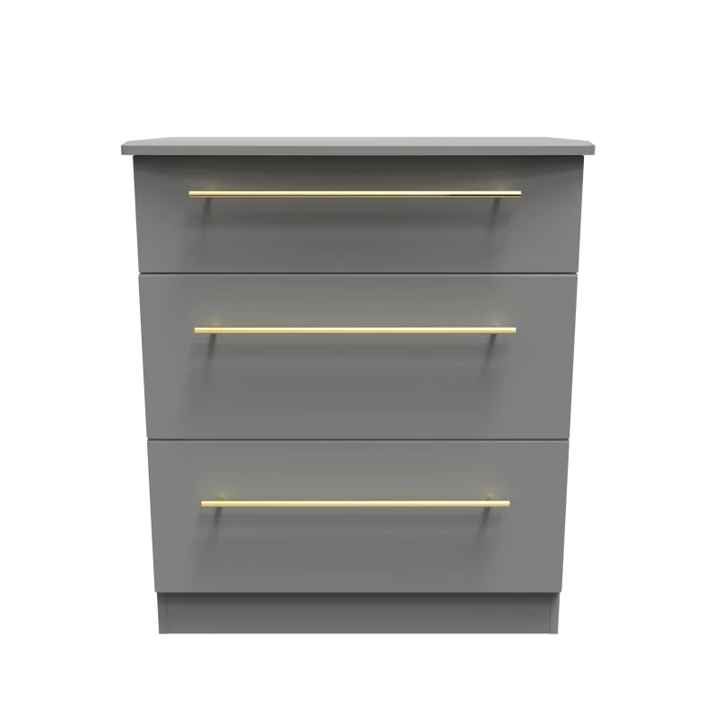 Image of Helmsley 3 Drawer Deep Chest In Dusk Grey (Ready Assembled)