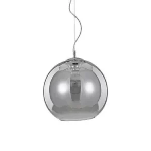 Image of Nemo 1 Light Small Dome Ceiling Pendant Grey, Smokey, E27