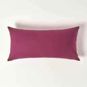 Image of Plum Continental Egyptian Cotton Pillowcase 200 Thread Count, 40 x 80cm - Plum - Plum - Homescapes