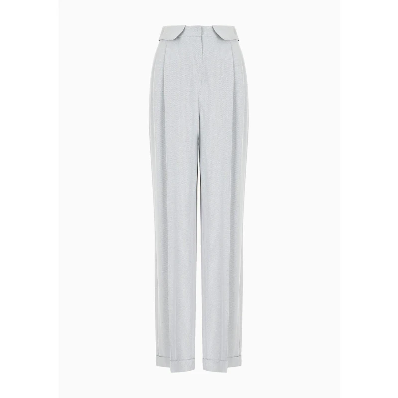 Image of Emporio Armani Chevron Cuffed Trousers Multi Colour female 8