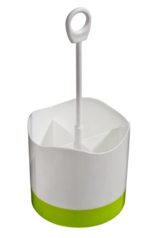 Image of Interiors by Premier Plastic Cutlery Caddy, Cutlery Caddy with 4 Compartment, Cutlery Drainer with Hanging Loop Green